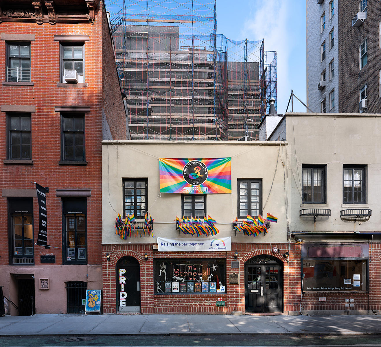 <div class="storycaption">
	<div class="galleryIntroTextArea holder">
		<div class="galleryIntroTextContent">
			<div class="galleryIntroTextContentInside">
				<div class="frishhead">
					STONEWALL INN 
				</div>
				<div class="frishsubhead">
					NEW YORK CITY, NEW YORK 
				</div>
				<div class="frishtext">
					The Stonewall Inn in New York's Greenwich Village, site of the 1969 riots that launched the gay rights movement. A violent police raid in the early morning hours of June 28, 1969 led to series of demonstrations by members of the gay community, an important event leading to the modern fight for LBGTQ rights in the United States. Very few establishments welcomed openly gay people in the 1950s and 1960s. Those that did were often bars. Gay Americans also faced an anti-gay legal system. The last years of the 1960s, were very contentious, as many social/political movements were active, including the civil rights movement and the anti-war movement. After the Stonewall riots, gays and lesbians in New York City faced gender, race, class, and generational obstacles to becoming a cohesive community. Within six months, two gay activist organizations were formed in New York, concentrating on confrontational tactics, and three newspapers were established to promote rights for gays and lesbians. 
					<div class="frishdate">
						PHOTOGRAPHED: 2018 
					</div>
				</div>
			</div>
		</div>
	</div>
</div> : IMAGES : Ghosts of Segregation